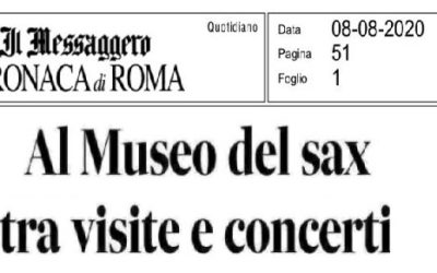 Articolo di Valentina Venturi da IL MESSAGGERO di Roma 8.8.2020